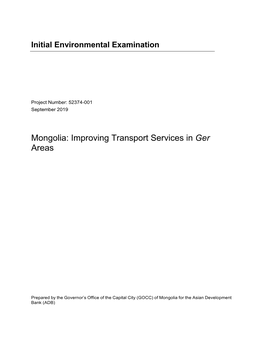 Mongolia: Improving Transport Services in Ger Areas