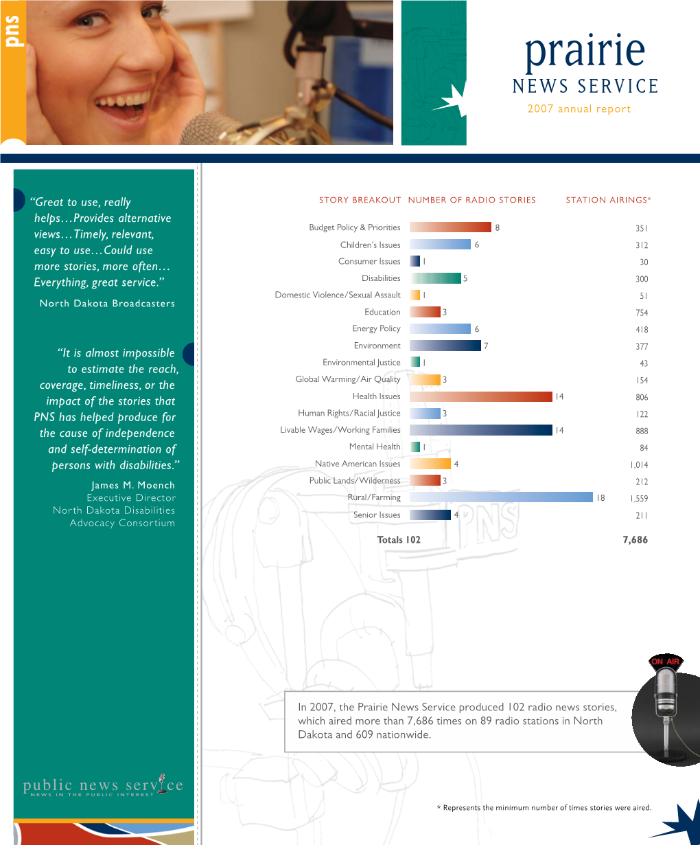Prairie NEWS SERVICE 2007 Annual Report
