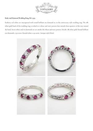 Ruby and Diamond Wedding Ring, RG-3553 Rasberry Red Rubies Are