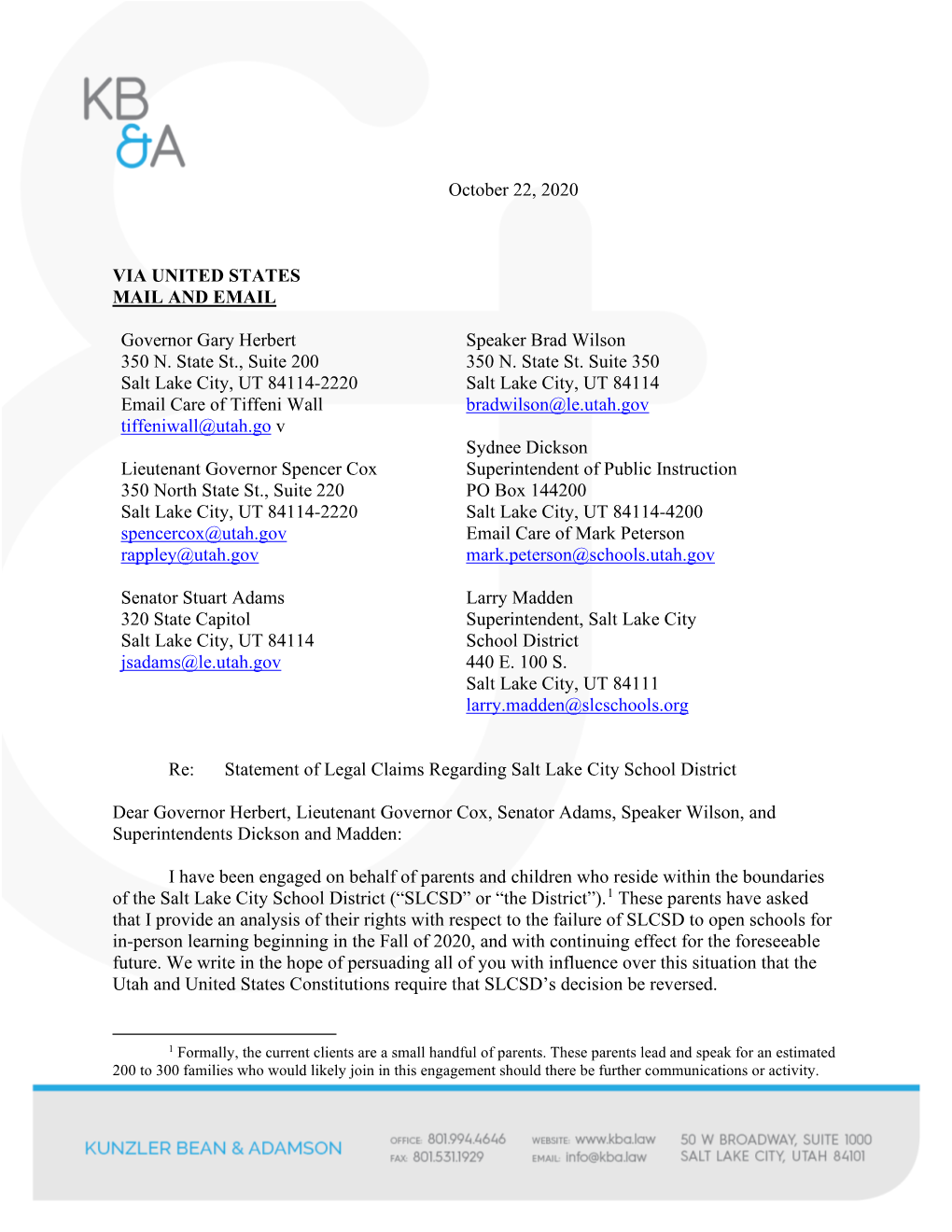 2020.10.22 Legal Claims Letter Re Salt Lake City School District (1) (1).Pdf