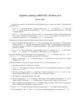 Algebraic Topology (Math 592): Problem Set 6