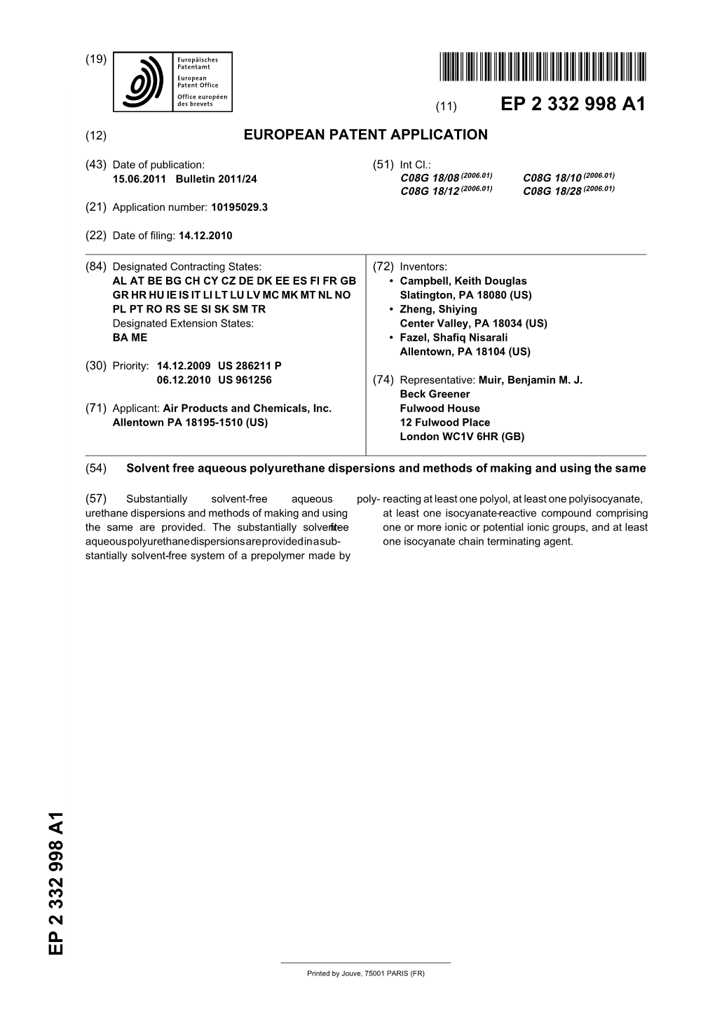 Solvent Free Aqueous Polyurethane Dispersions and Methods of Making and Using the Same