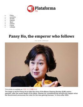Pansy Ho, the Emperor Who Follows