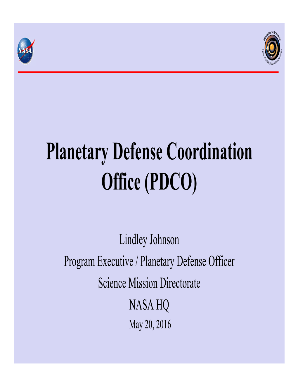 Planetary Defense Coordination Office (PDCO)