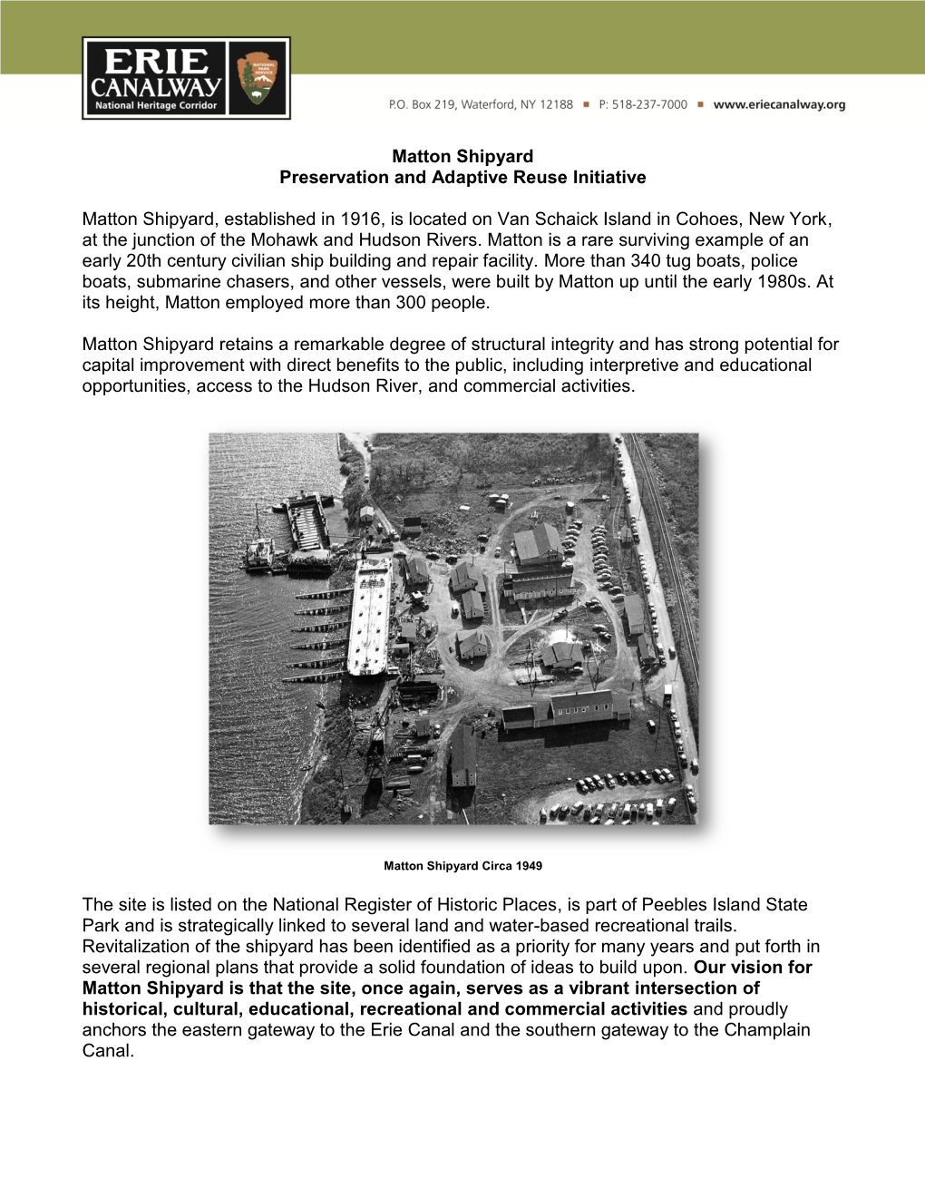 Matton Shipyard Preservation and Adaptive Reuse Initiative