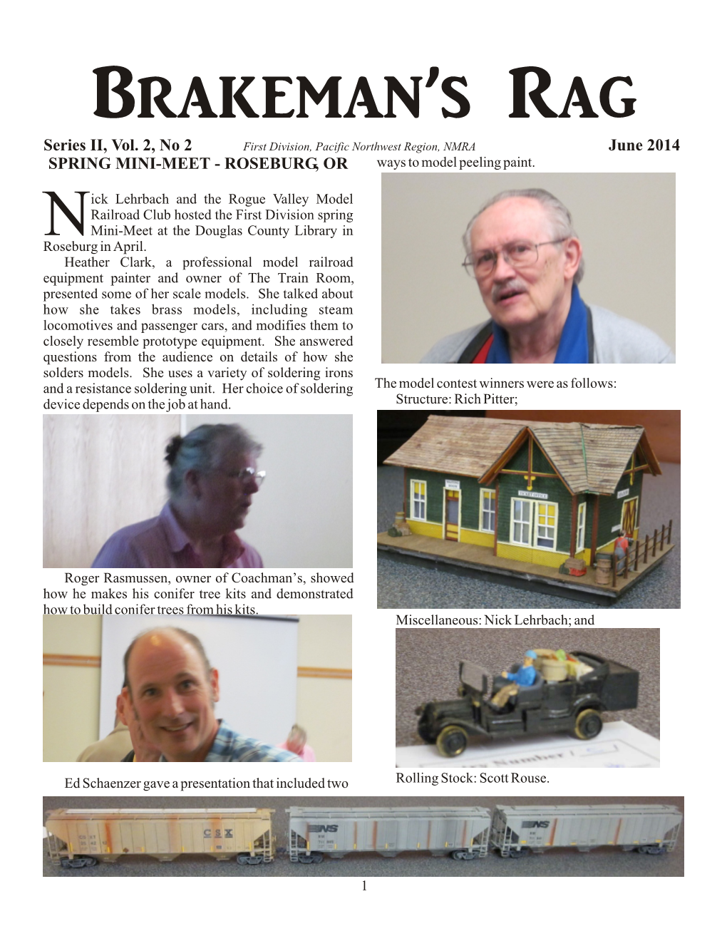 Brakeman's Rag, I Will the Information and Aids Available to You Through the Present Articles That Focus on Each of the Achievement NMRA Achievement Program