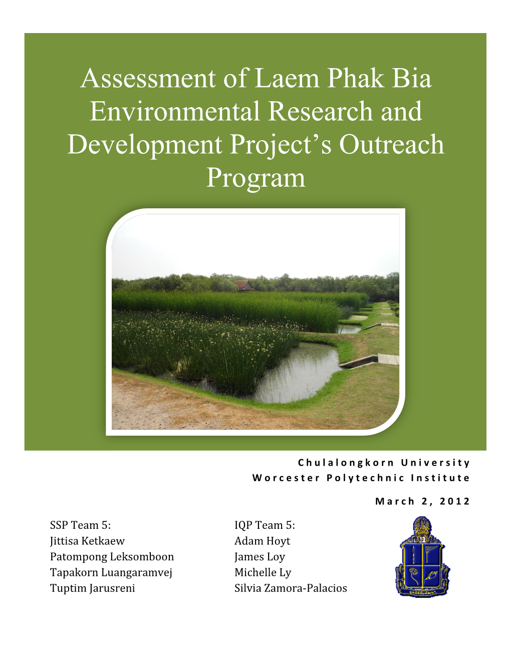 Assessment of Laem Phak Bia Environmental Research and Development Project's Outreach Program