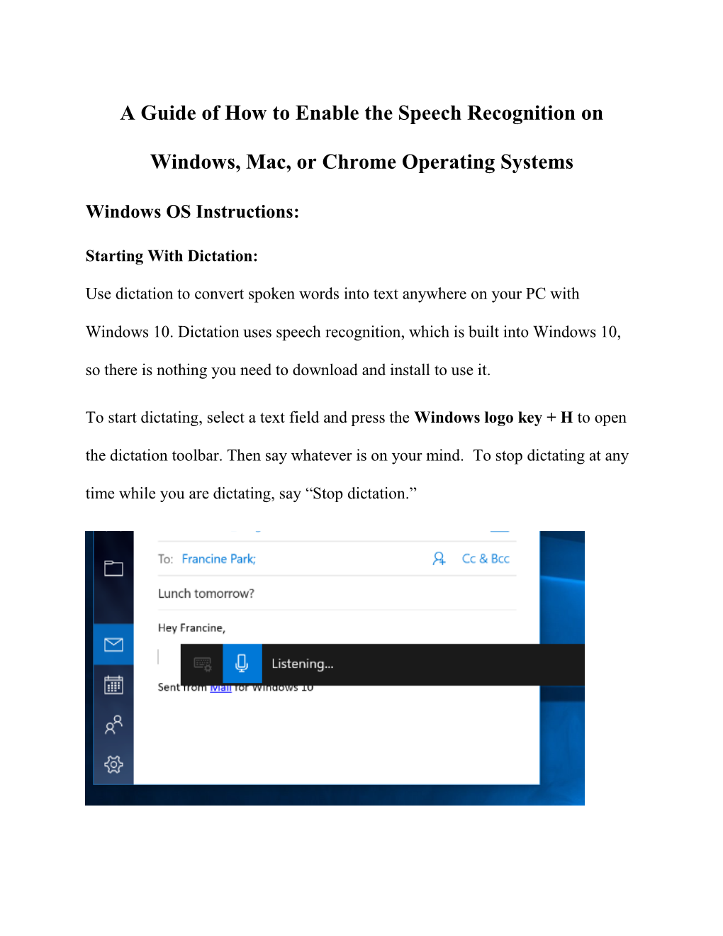 A Guide of How to Enable the Speech Recognition on Windows, Mac, Or