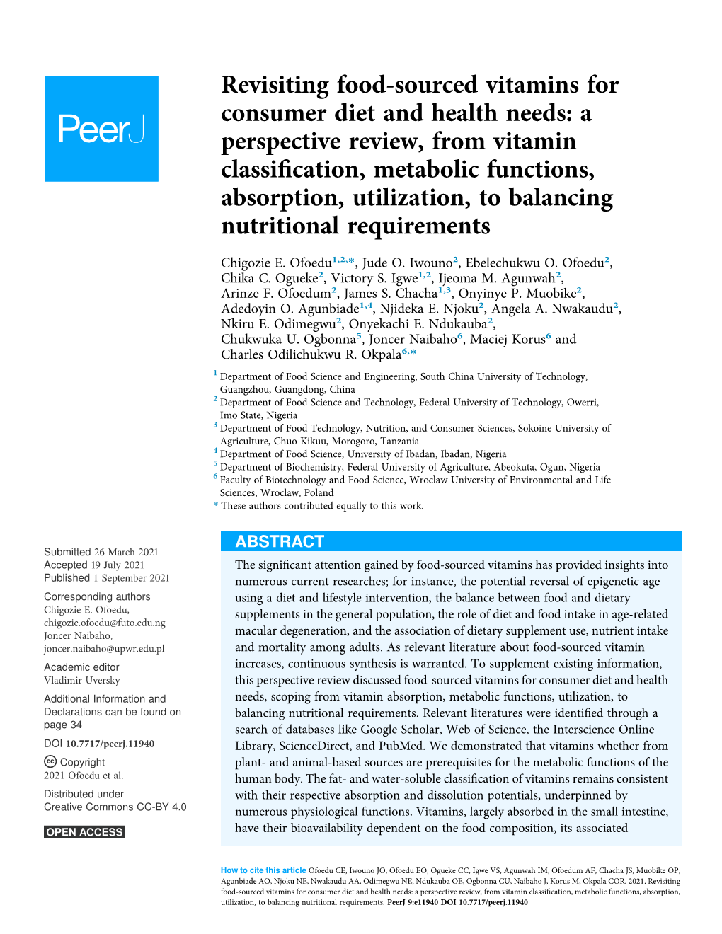 Revisiting Food-Sourced Vitamins for Consumer Diet and Health Needs