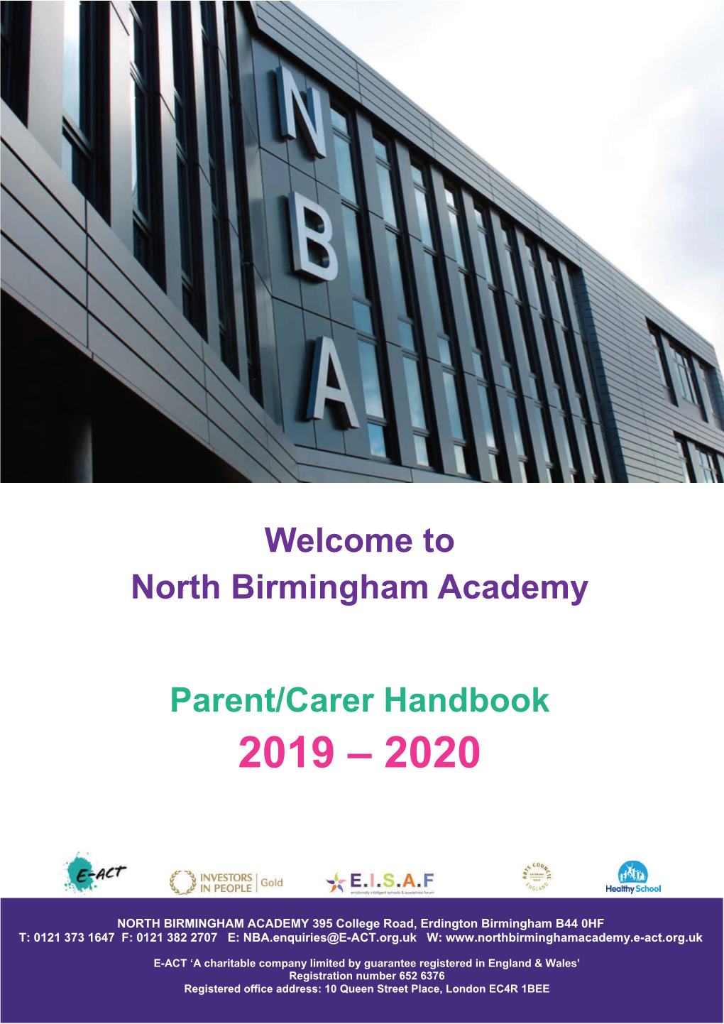 Welcome to North Birmingham Academy Parent/Carer Handbook