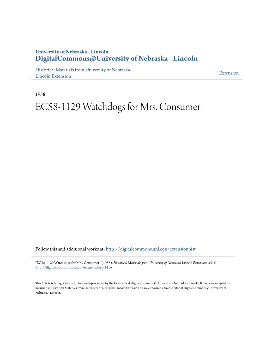 EC58-1129 Watchdogs for Mrs. Consumer