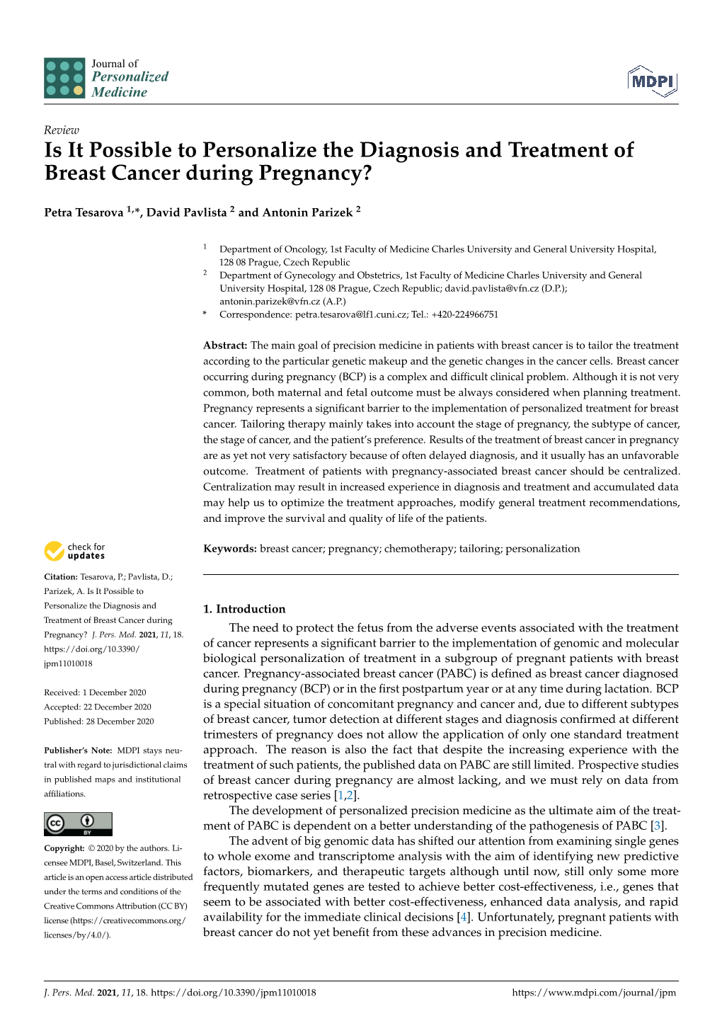 Is It Possible to Personalize the Diagnosis and Treatment of Breast Cancer During Pregnancy?