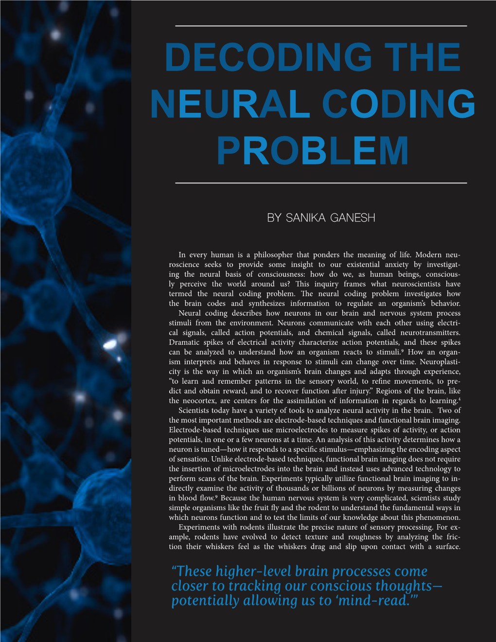 Decoding the Neural Coding Problem