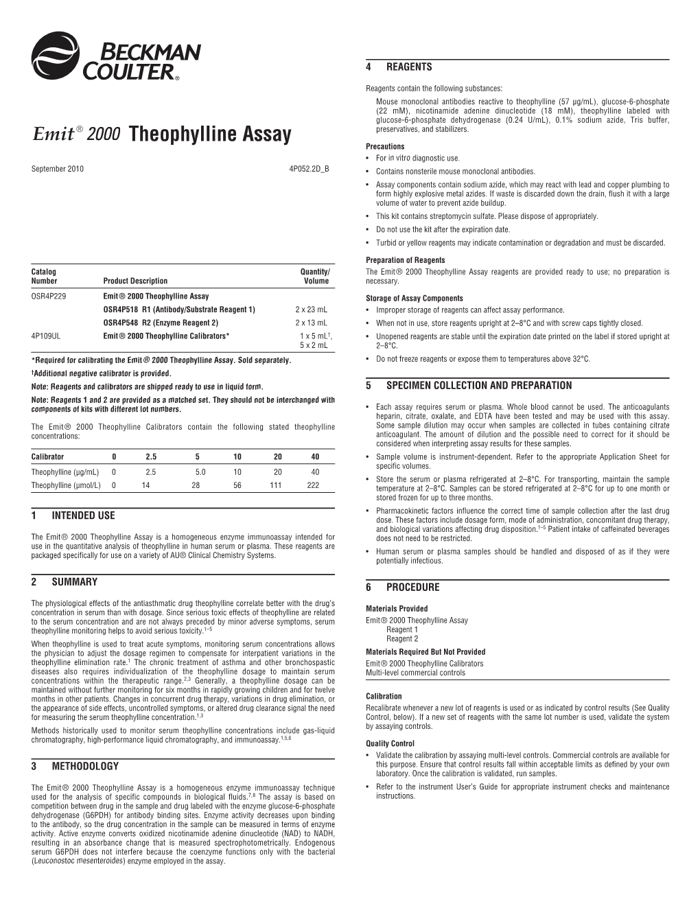 Theophylline Assay Preservatives, and Stabilizers