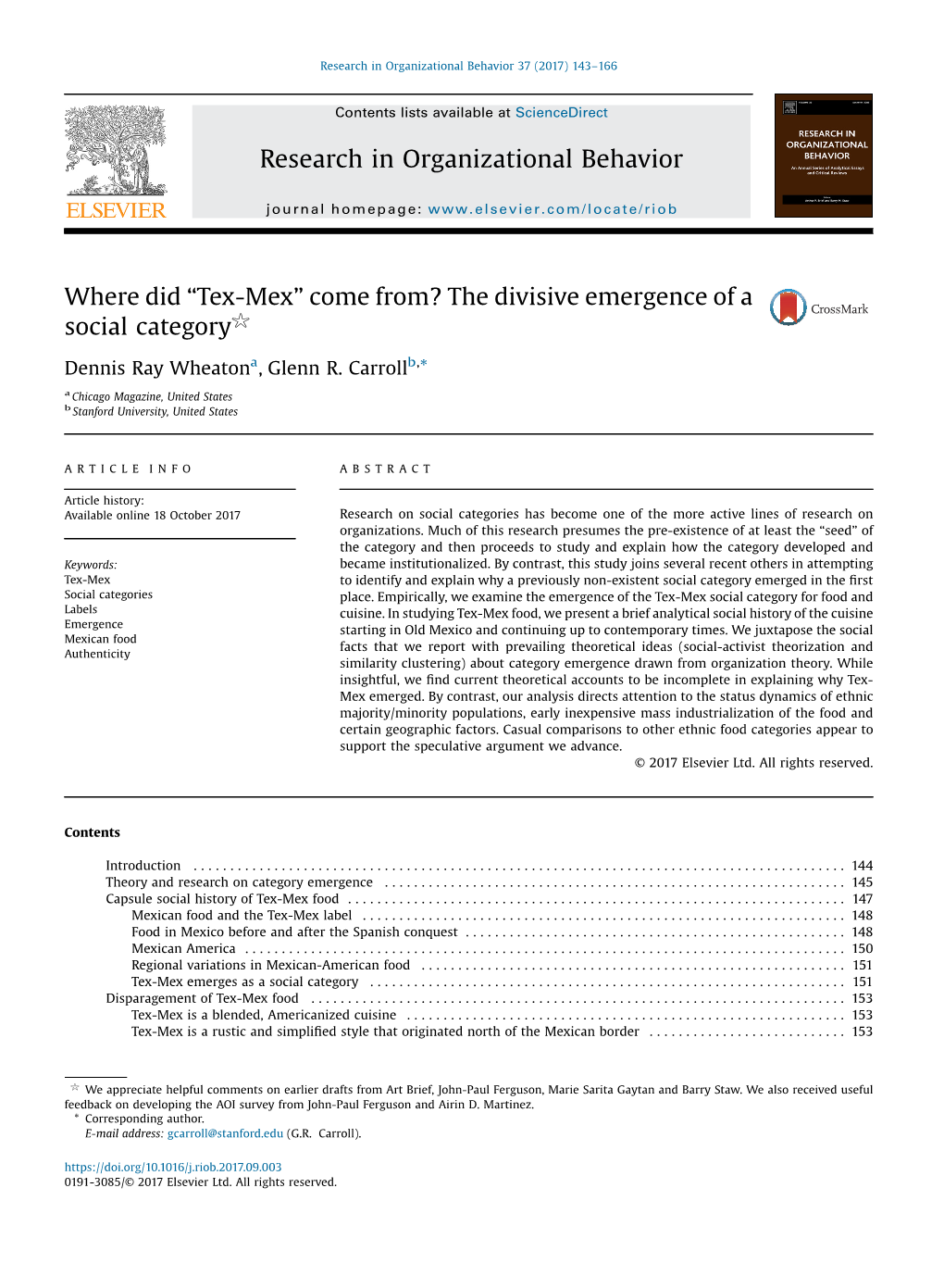 Tex-Mex” Come From? the Divisive Emergence of a $ Social Category