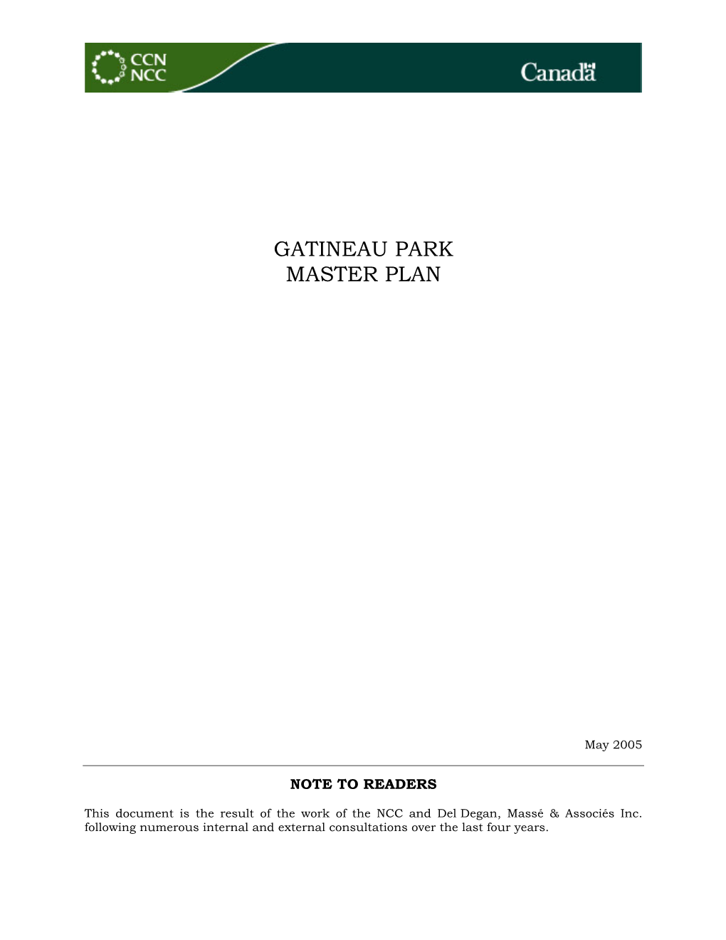 Gatineau Park Master Plan