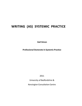 Writing (As) Systemic Practice