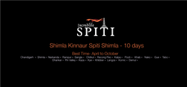 Shimla-Kinnaur-Spiti-Shimla 10 Days.Key