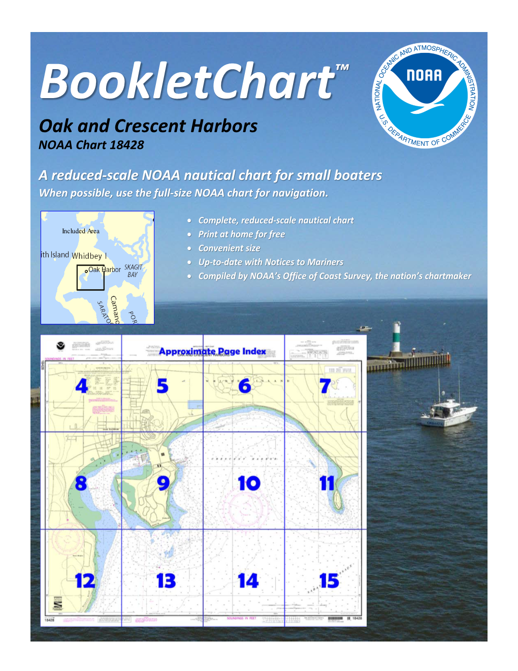 Bookletchart™ Oak and Crescent Harbors NOAA Chart 18428