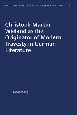 Christoph Martin Wieland As the Originator Of