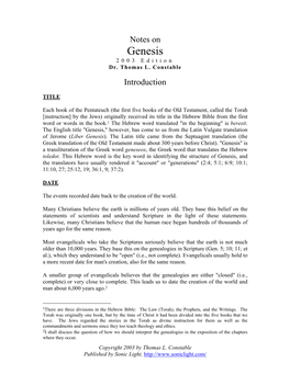 Genesis 2003 Edition Dr