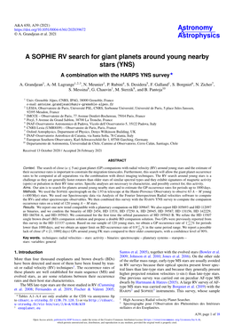 A SOPHIE RV Search for Giant Planets Around Young Nearby Stars (YNS) a Combination with the HARPS YNS Survey? A