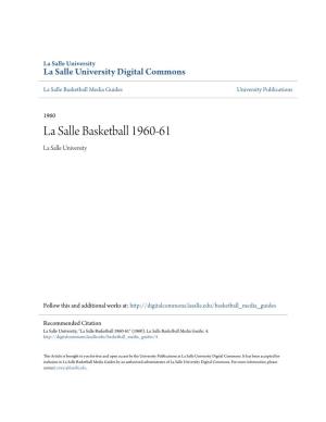 La Salle Basketball 1960-61 La Salle University
