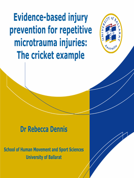 Cricket Fast Bowling Injury Presentation