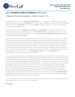 2021 Scottish Links & Islands Golf Cruise