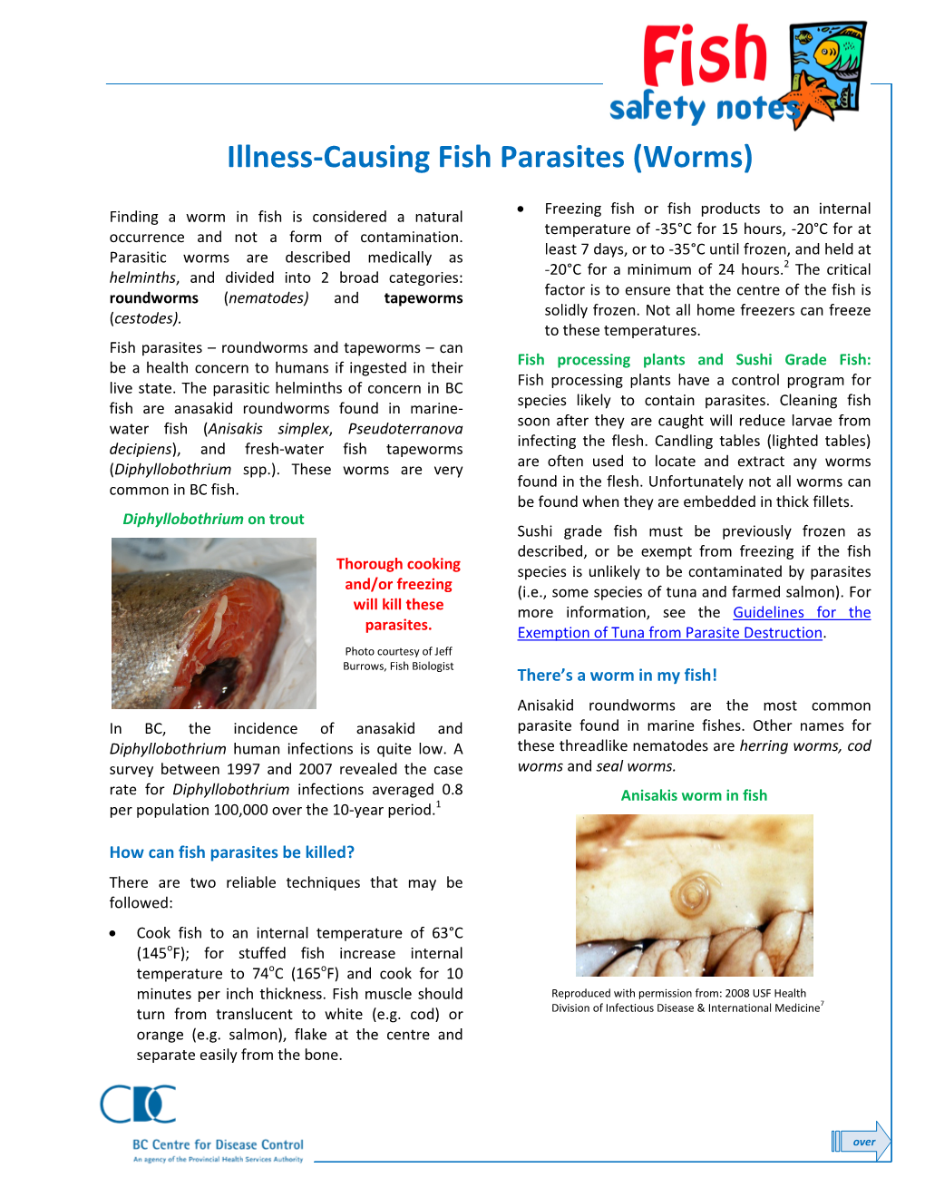 Illness-Causing Fish Parasites (Worms)