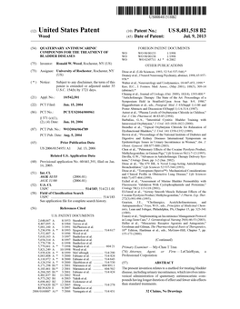 (12) United States Patent (10) Patent No.: US 8.481,518 B2 Wood (45) Date of Patent: Jul