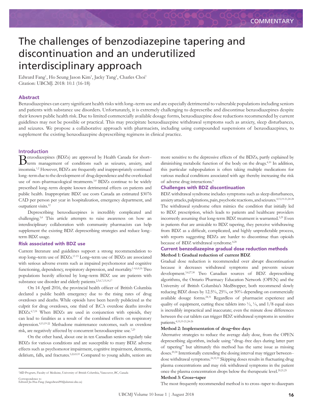 The Challenges of Benzodiazepine Tapering and Discontinuation And