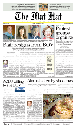 Blair Resigns from BOV by Alex Guillén Flat Hat Assoc