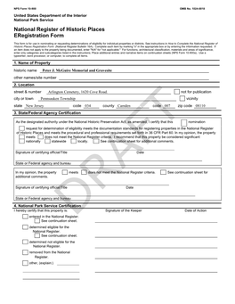 National Register of Historic Places Eregistration Form