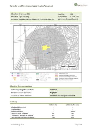 Doncaster Local Plan: Archaeological Scoping Assessment