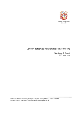 London Battersea Heliport Noise Monitoring