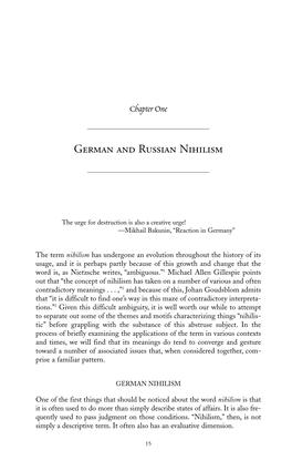 German and Russian Nihilism