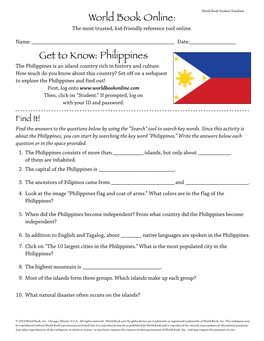 Get to Know: Philippines World Book Online