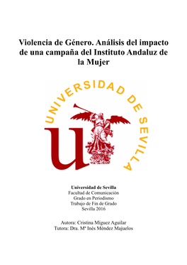 Violencia De Género. Análisis Del Impacto De Una Campaña Del Instituto Andaluz De La Mujer