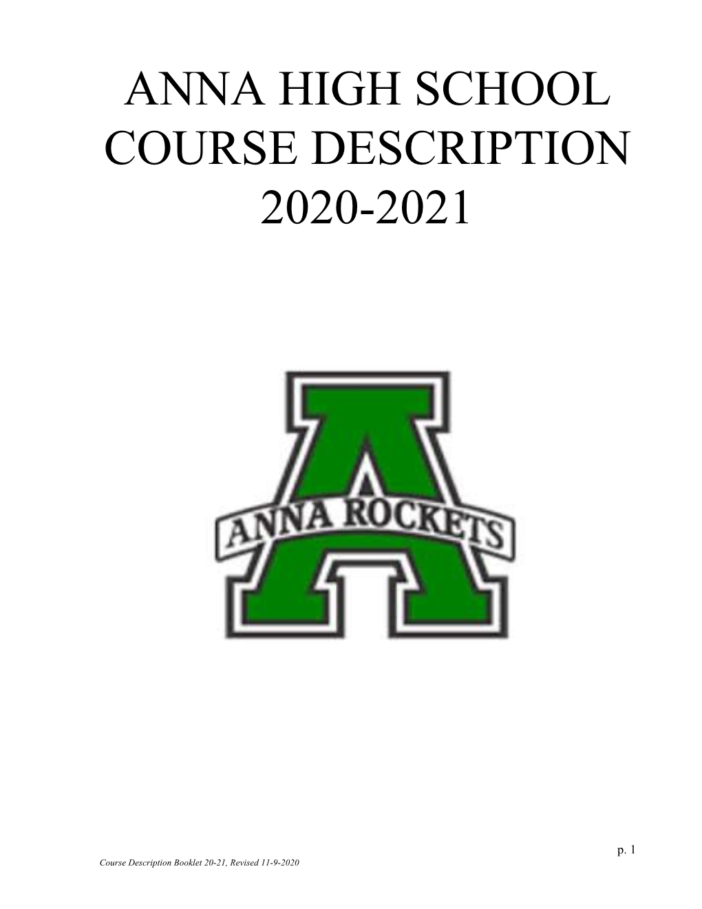 Anna High School Course Description 2020-2021