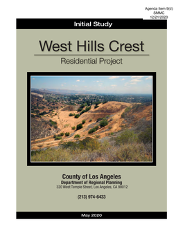 LA County West Hills Crest Initial Study Checklist Format 20200507
