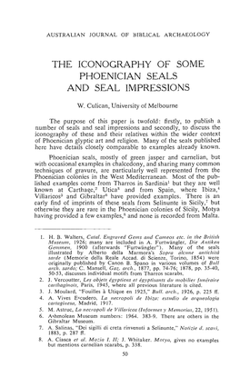 The Iconography of Some Phoenician Seals and Seal Impressions