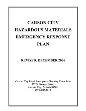 Carson City Hazardous Materials Emergency Response Plan