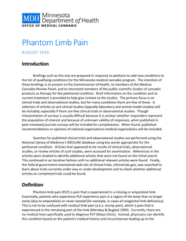 Phantom Limb Pain Issue Brief