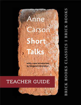 Short Talks: Brick Books Classics 1 ■ 3