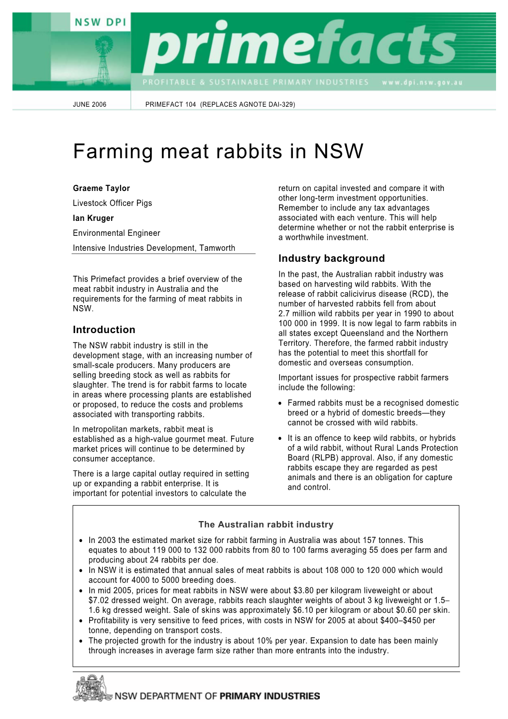 Farming Meat Rabbits in NSW