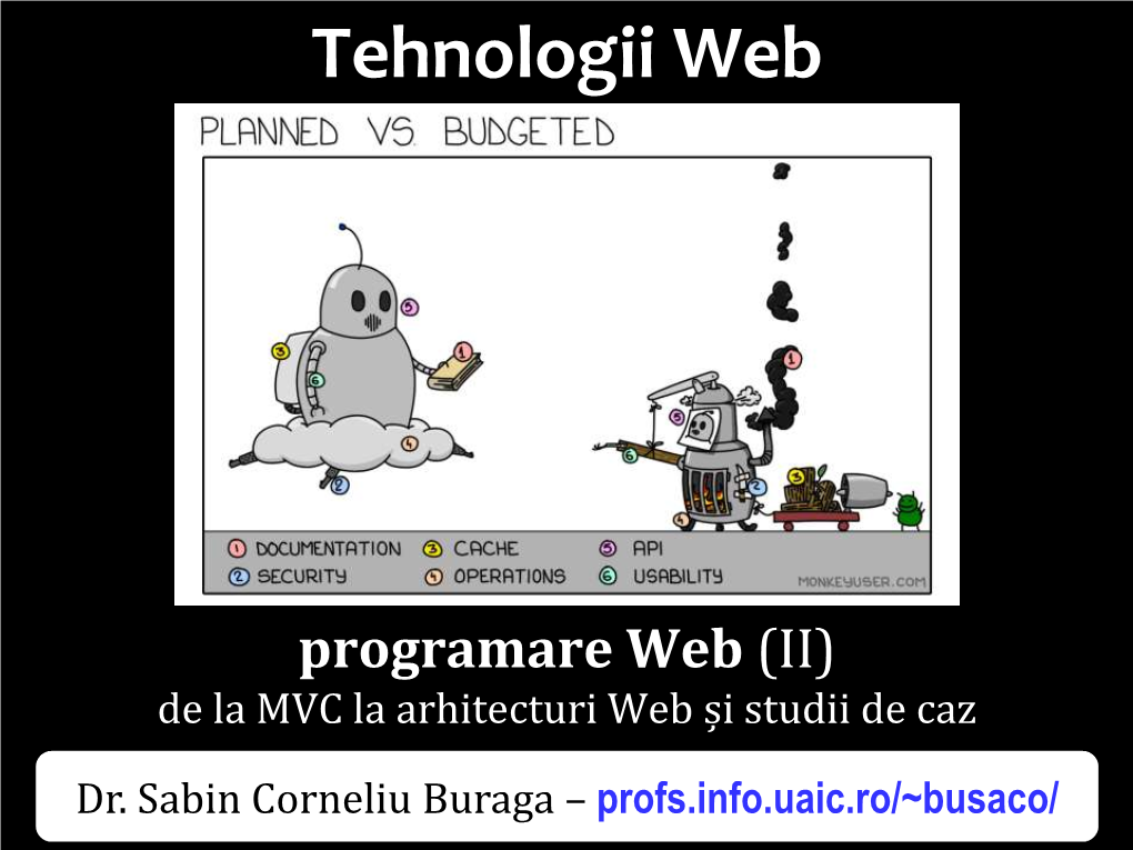 Programare Web – Arhitectura Aplicaţiilor Web. Inginerie
