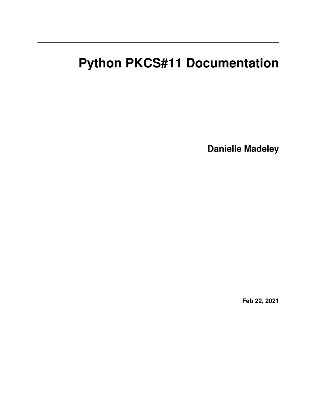 Python PKCS#11 Documentation