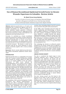 Use of Human Recombinant Epidermal Growth Factor in Chronic Wounds: Experience in Colombia - Review Article