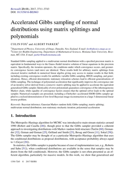 Accelerated Gibbs Sampling of Normal Distributions Using Matrix Splittings and Polynomials